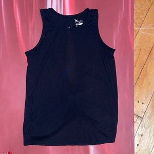 open back black tank top